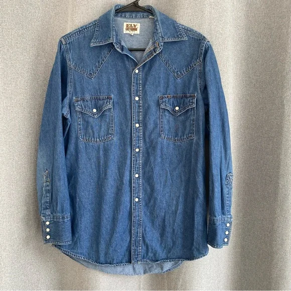 Men's Western Pearl Snap Shirt Bundle S - Wrangler, Ely Cattleman, Gap - Picture 6 of 9